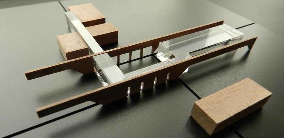 Wood concept model for private house – 1:500 scale